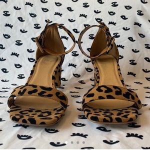 Square Toe Animal Print Wedges